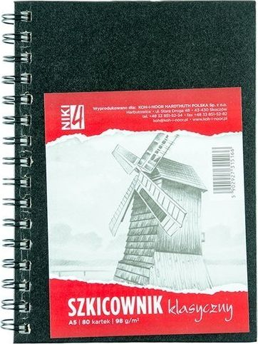 Skicëlibër Koh-I-Noor Sketchbook A5, spiral, 80 fletë, 98 g
