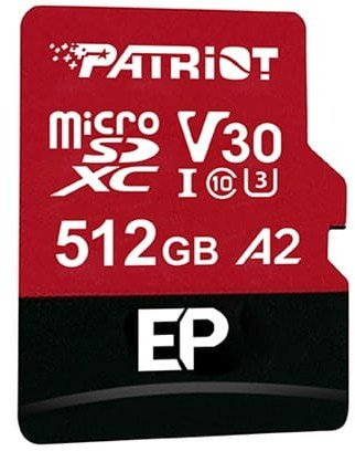 Kartelë memorie Patriot EP Series PEF512GEP32MCX, 512GB, Micro SDXC V30 A2 UHS I U3