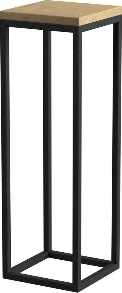 Piedestal për lule Garden Center Laval S, 19x19x62 cm, metal edhe dru, i zi