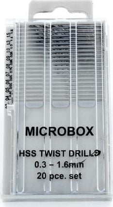 Set stërvilash AV Vallejo Microbox Drill, 20 copa, 0.3-1.6mm