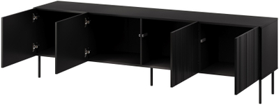 Komodinë TV Cama Meble ISLA, 200x40x60 cm, MDF, e zezë mat