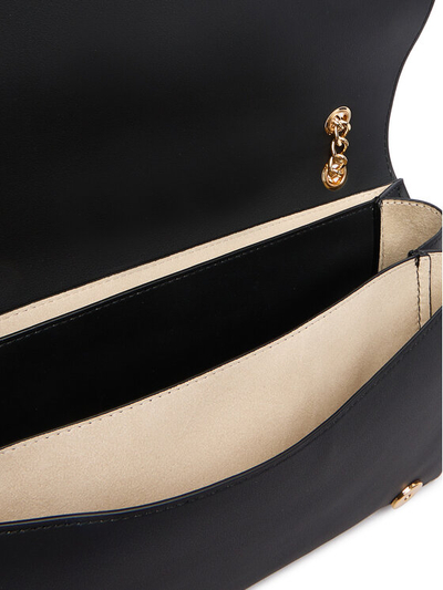 Çantë dore Love Moschino JC4192PP0NKD, material sintetik, rrip zinxhir ari, e zezë