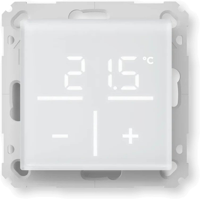 Termostat muri smart Homematic IP me xham, ekran me prekje, i bardhë