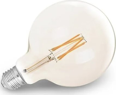Llambë smart WiZ E27 LED G125 Filament, 6.5W, 2200K 5500K, transparente