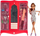 Set lodre me kukull MEGA CREATIVE 31 cm, dollap me rroba, gjerat e modes, i kuq