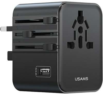 Karikues udhëtimi Usams CC308, 2x USB C, 17W 4 në 1, i zi