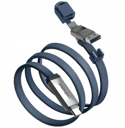 Kabllo karikimi Energea Sheath Travel, 2 në 1 USB C USB A, 60W, 1.2m, gri