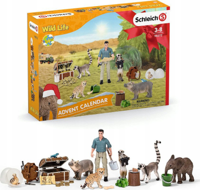Lodër kalendar Aventi Schleich Wild Life 98272, 24 surpriza, me shumë ngjyra