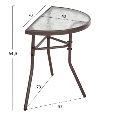 Tavolinë gjysmë-rrumbullakët Lima 70×40×64,5 Hcm (HM5967.02), kaftë