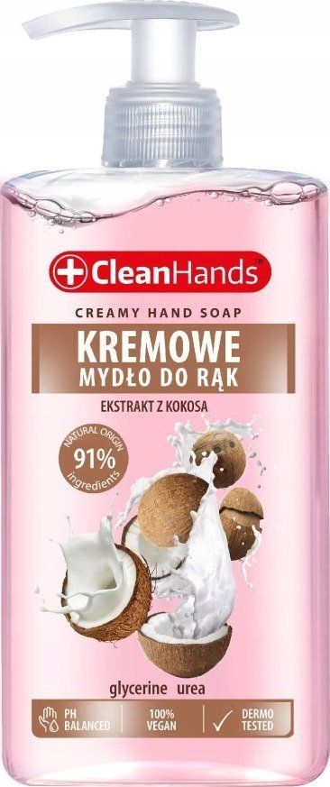 Крем сапун за раце CleanHands Coconut, со диспензер, 300 ml