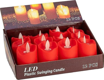 Set qirinj dekorativë LED Battery Candle Moving Wick, 12 copë, pa flakë, dritë e ngrohtë