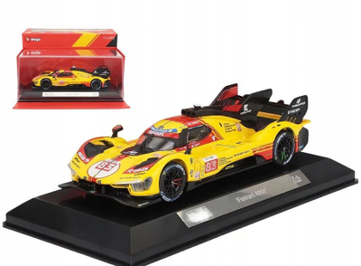 Maket veture Bburago Ferrari Racing 499P LM Hypercar 2024 AF Corse #83, shkalla 1:43, kuti mbrojtëse, i kuq