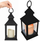 Set fenjerësh dekorativë LED Black Metal Lantern, 3 copë, me timer, të zinj