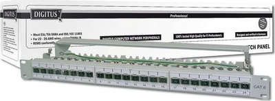 Patchpanel Digitus 19", Cat 6a, 24 porta, i zi
