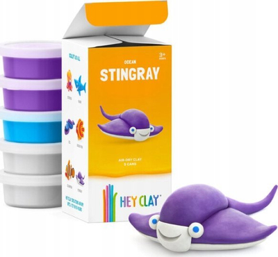 Set plasteline Hey Clay Stingray, thahet në ajër, 3+ vjeç, shumëngjyrësh