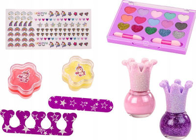 Set kozmetike lodër LEAN Toys Blam Beauty, me valixhe, për kalamaj, rozë