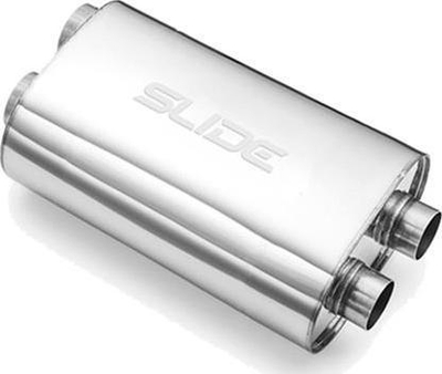 Silencer qendror SLIDE 304SS, diametër 76mm, gjatësi 350mm, ngjyrë argjendtë
