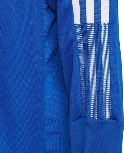 Bluzë stërvitjeje Adidas Tiro 21 Training Top Youth, AEROREADY, me zinxhir gjysmë, blu