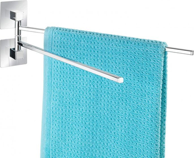 Mbajtës peshqirësh Wenko Double Rod, dy krahë, çelik inox, argjendtë