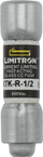 Siguresë cilindrike Bussmann Limitron KTK-R-1/2, 0.5A, 600V AC, gri