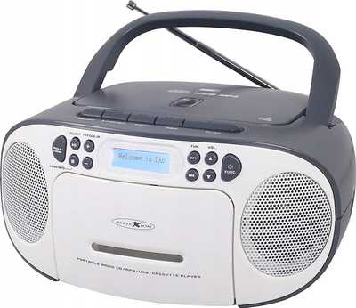 Radio CD portative Reflexion RCR2260DAB/GR, DAB/DAB+, CD USB kasetë, e bardhë gri