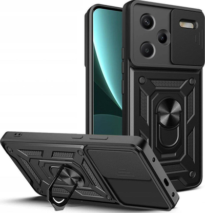 Mbulesë telefoni Tech‑Protect CamShield Pro për Xiaomi Redmi Note 13 Pro+ 5G, me unazë 360°, e zezë