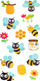 Stikera dekorative Sticker Boo Bees 483492, 7x18cm, set me bletë