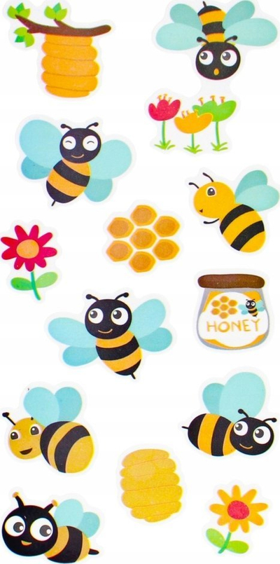 Stikera dekorative Sticker Boo Bees 483492, 7x18cm, set me bletë