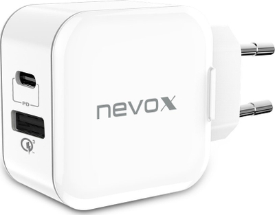 Karikues muri Nevox 1760, Quick Charge 3.0, USB dhe USB C, i bardhë