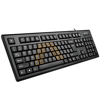 Kombo tastierë dhe maus A4Tech KRS-8572, me kabllo, layout Natural_A, i zi