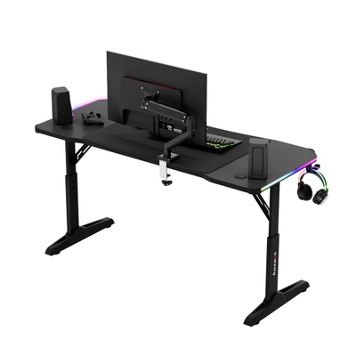 Tavolinë gaming Huzaro Hero 3.6 RGB, 140cm, me ndriçim RGB, e zezë