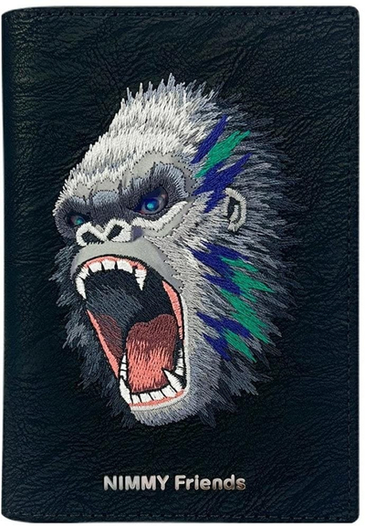 Portofol pasaporte Nimmy Raptor Gorilla, për dokumente dhe kartela, i zi