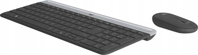 Set tastiere dhe miu Logitech MK470 Slim Wireless, i hollë, pa zhurmë, gri grafit