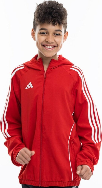 Xhup sportiv për kalamaj Adidas Tiro 24 Jr IM8800, Aeroready, poliester i riciklum, i kuq