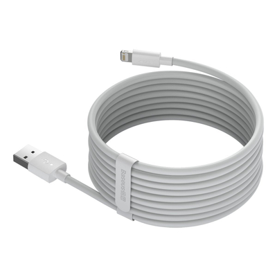 Kabllo USB Baseus Lightning, 2x USB A, 1.5 m, e bardhë