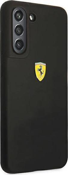 Mbrojtëse telefoni Ferrari prej silikoni, për Samsung Galaxy S21 FE, me prekje të butë, e zezë