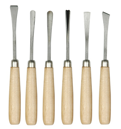 Set daltash gdhendjeje Vorel 25700, 6 copë, me dorezë druri