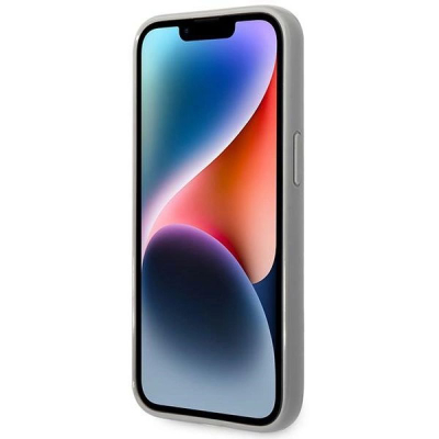 Futrollë telefoni Karl Lagerfeld për iPhone 14 6.1", me logo, ngjyrë argjendtë
