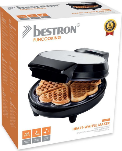 Toster për waffle Bestron AWM700S, i zi/argjendtë