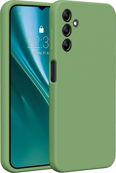 Mbështjellëse Etteri Silicone Case për Samsung Galaxy A14, e gjelbër