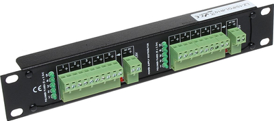 Shpërndarës energjie Delta LZ-10/POL/R10, 10 dalje 12V DC, për raft 10\", ngjyrë e zezë
