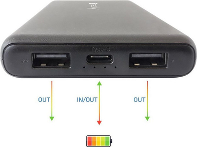 Powerbank Techly 10000mAh, 10W, 2x USB 1x USB C, i zi