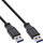 Kabllo USB InLine 35205, USB A në USB A, USB 3.0, 0.5 m, i zi