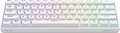 Tastierë mekanike Savio Whiteout X2, 60%, RGB, e bardhë