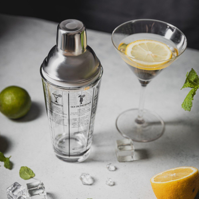 Shaker koktejli Klausberg, xham, 400 ml, me receta, i tejdukshëm