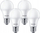 Llambë LED Philips A60 E27, 10W 2700K, set me 4 copë, e bardhë mat