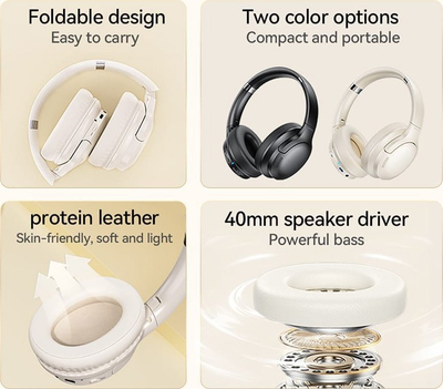 Kufje pa tela Wekome M11 ANC, Bluetooth 5.3, Over-Ear, të zeza