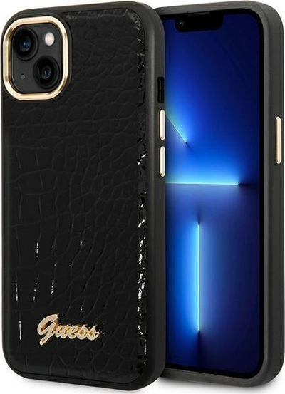 Mbrojtëse telefoni Guess Croco për iPhone 14 Plus 6.7", hardcase, e zezë