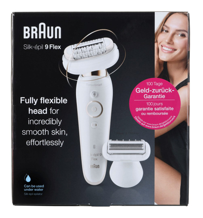 Epilator Braun Silk-épil 9 Flex 9002, pa tel, i bardhë