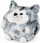 Jastëk lodër pelushi Husky Dog, me ngrohëse duarsh, material i butë, gri